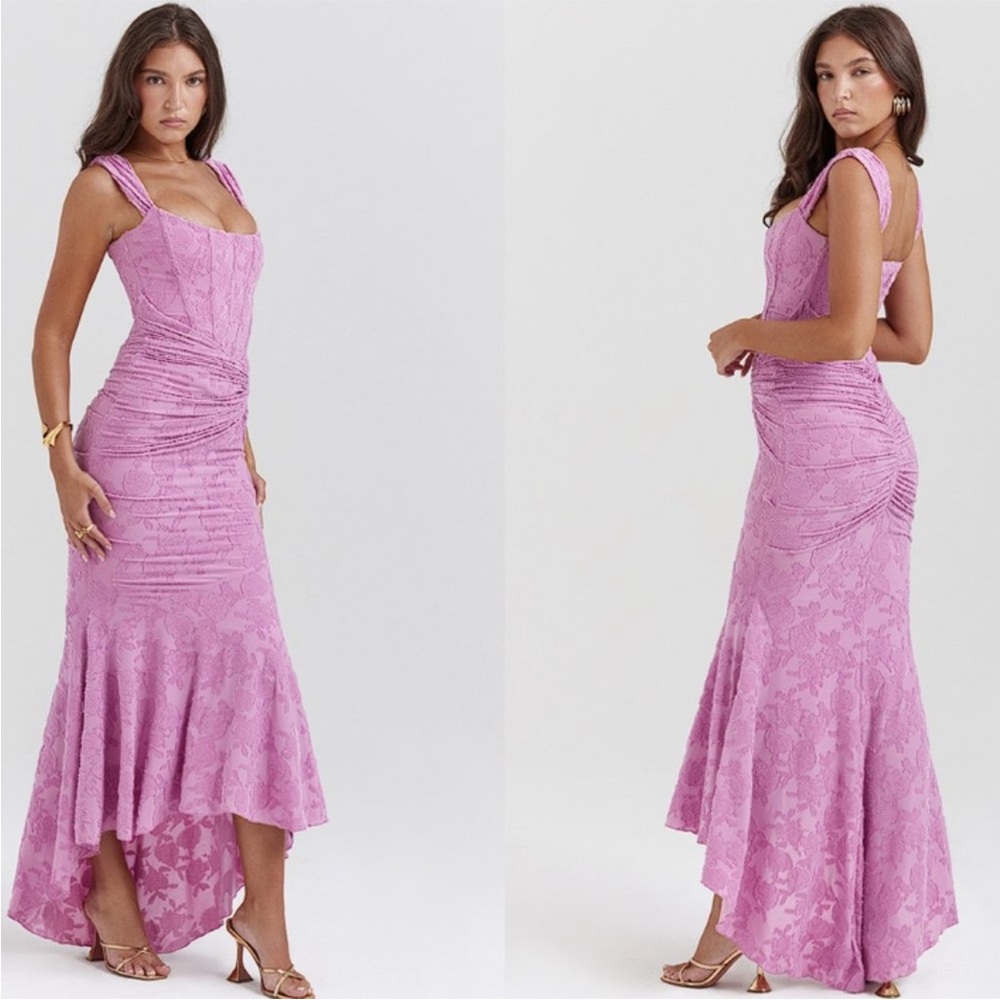 HOUSE OF CB 'Cesca' Rose Pink Floral Maxi Dress NWOT